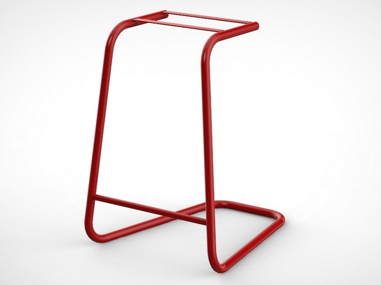 Barhocker-Gestelle aus Metall – rotes Freischwinger-Gestell