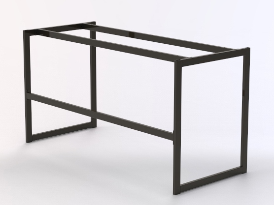 Metal desk frame on closed sleds, black powder coated, Karud