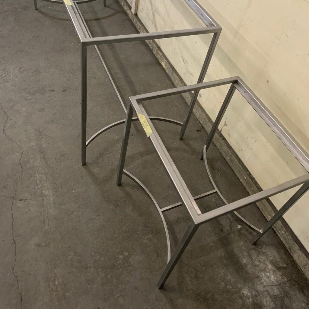 Four-leg metal table frames in square tube, ground for powder coating, Karud